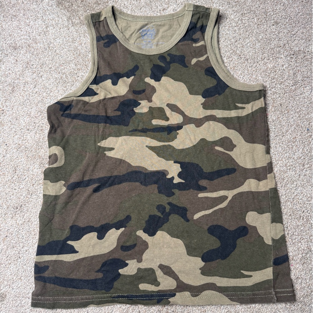 Faded Glory Olive & Dark Green Camo Tank Top